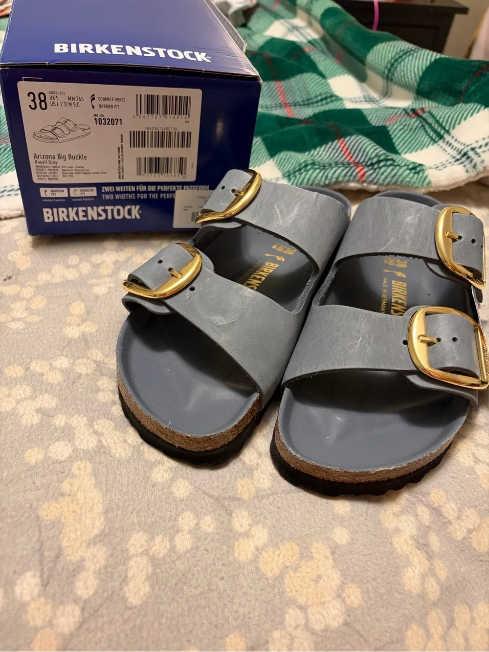 NEW IN BOX Birkenstock Arizona Big Buckle Sandals, Size US 7-7.5, Basalt Grey - Picture 3 of 12